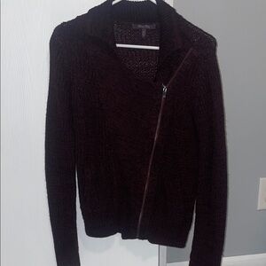 Olivia Sky Dark Knit Zip Cardigan